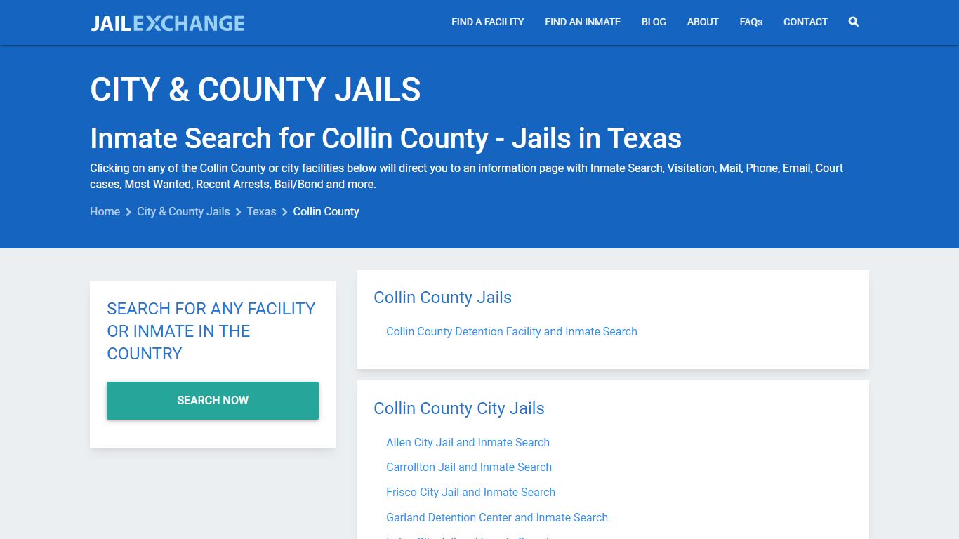 Inmate Search for Collin County | Jails in Texas - Jail Exchange